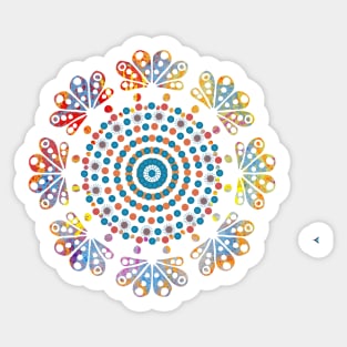 Spring Dots Mandala Pattern, Modern Mandala, Colourful Mandala, Fresh Mandala Design Sticker